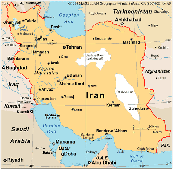 iran-Landkarte